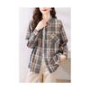 Women's long-sleeve plaid shirt 2026 new Korean style fashion design slim casual top