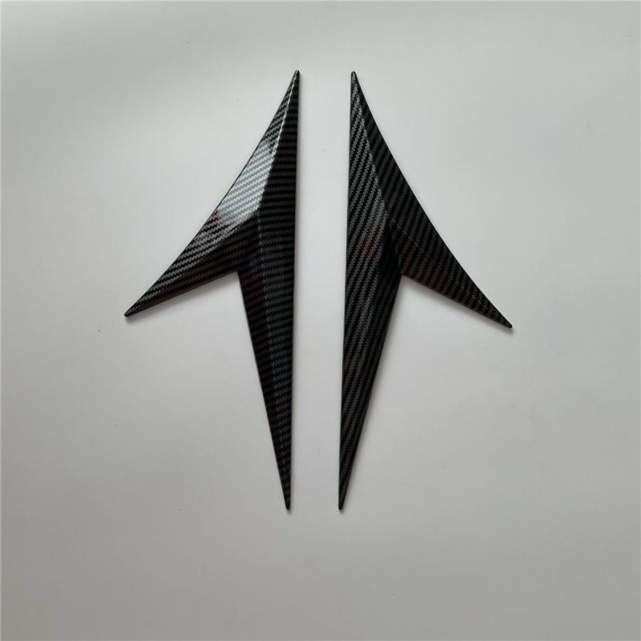Decorative Car Side Fender Wing  Emble Badge Bonnet  Car Styling Sticker Carbon Fiber Color