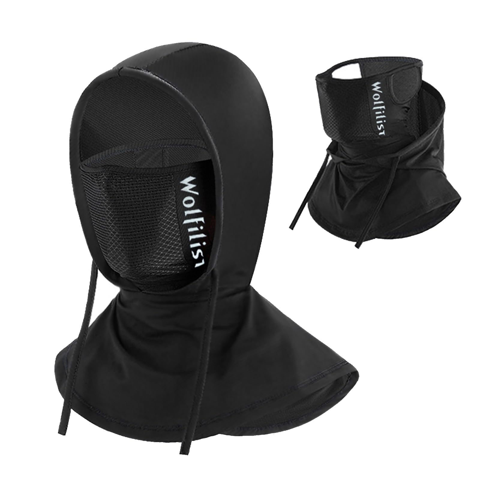 

WOLFILIST Балаклава-маска для лица для защиты от УФ-лучей и солнца для шеи Идеально подходит для мотоцикла и рыбалки Лето, Охлаждение, Защита, Защита, Маска, Дышащая, чёрный