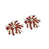 Burgundy Drop Glaze Zircon Fireworks Stud Earrings Women's New Popular Earrings Unique Niche Beautiful Earrings