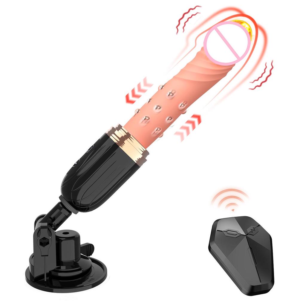 Wireless Remote Control Female Masturbator with Rotating Beads and Telescopic Vibrations for Self-Stimulation and Orgasm