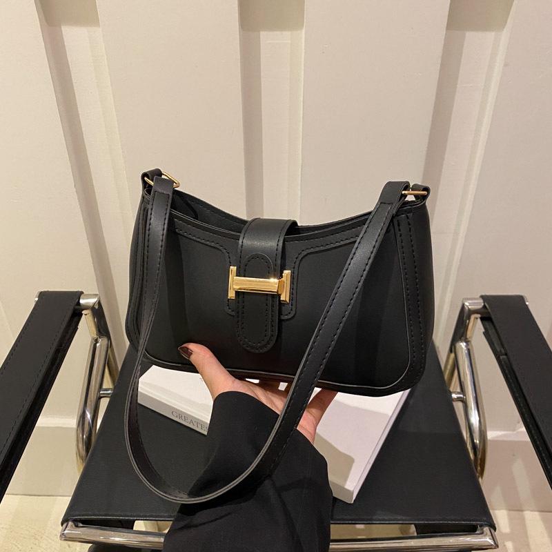 

2025 Шикарная ретро женская сумка-багет: Элегантная, Фактурная, Универсальная Сумка Кроссбоди и На Плечо чёрный