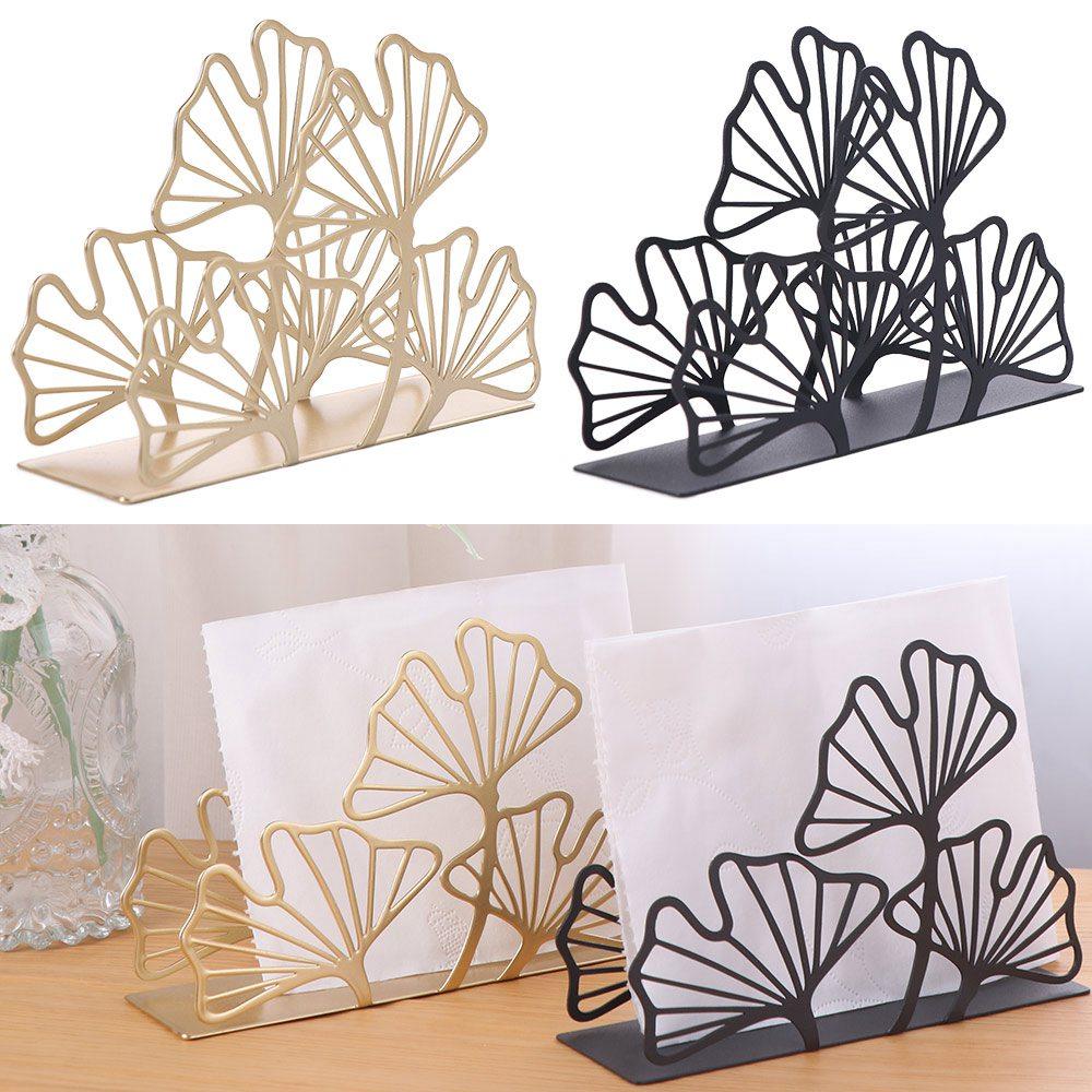 High-end Ginkgo Leaf Napkin Holder Simple Iron Tissue Rack Metal Tissue Holder  Hotel