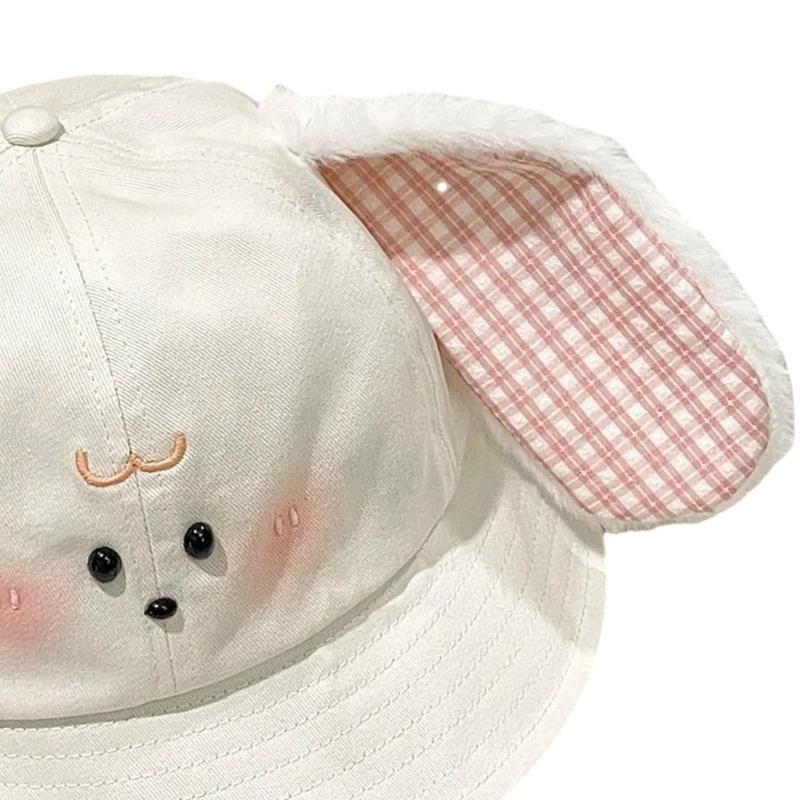 Japanese Fisherman Hat With Plush Rabbit Ears And Blush Design For Kids Adult Outdoor Sun Protection Adjustable Sizing