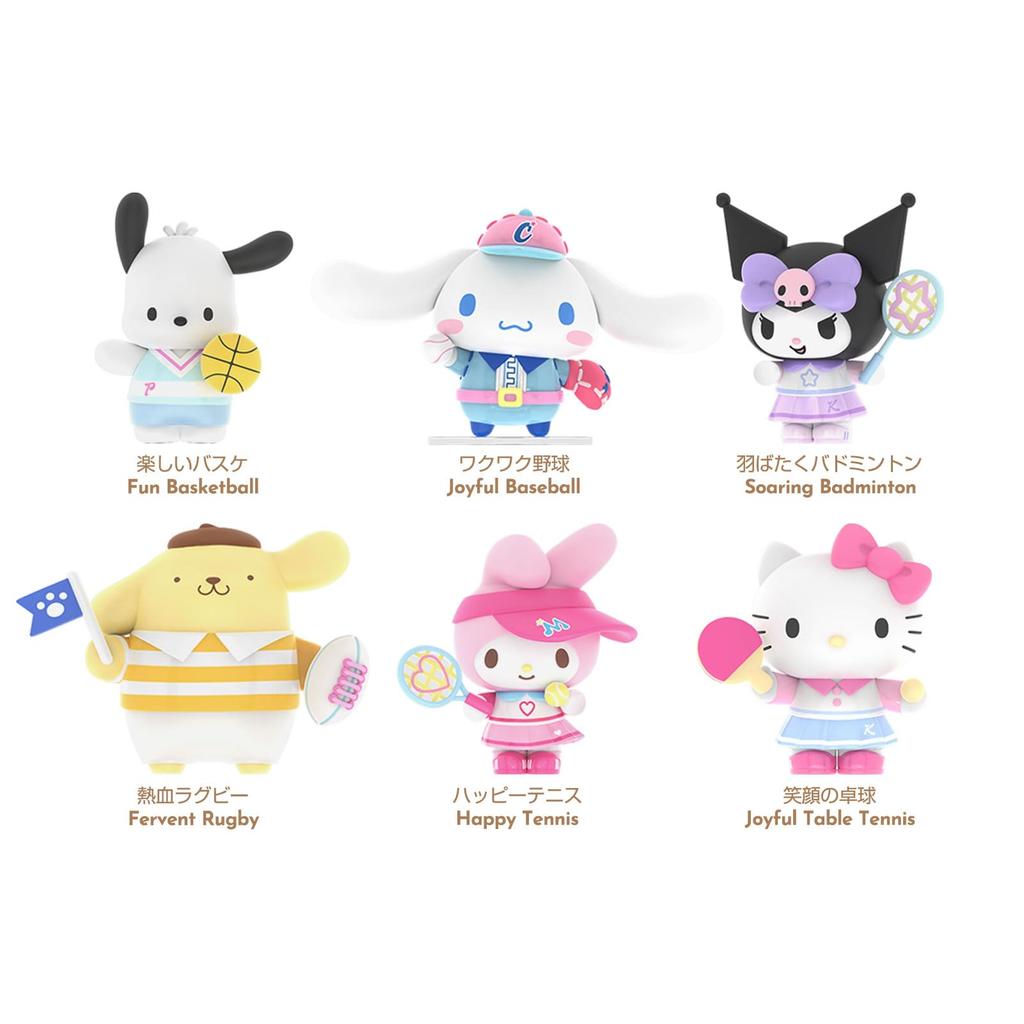 TOP TOY Sanrio Characters Genki Sports Day Series Box of Gachapon Blind Box Figures Soft Vinyl PVC Gift Birthday Christmas Present Kitty Kuromi My