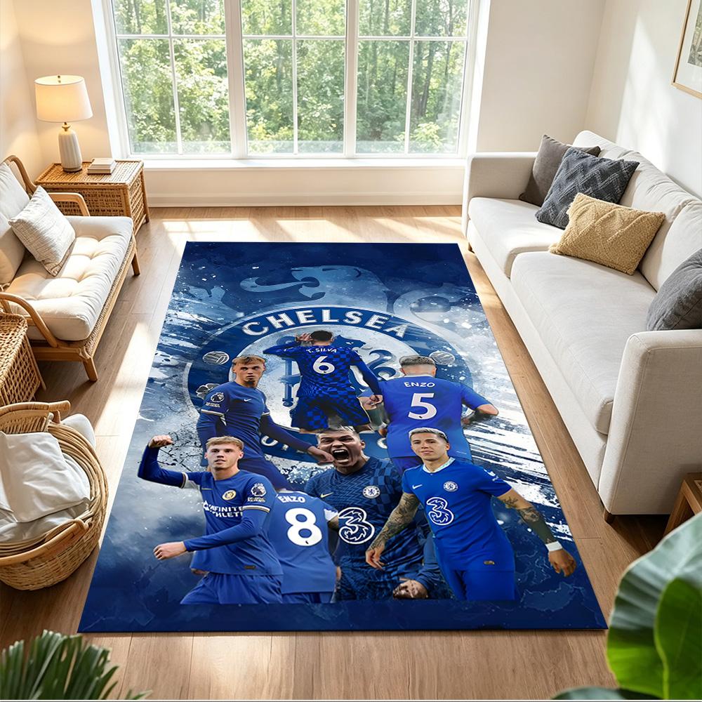Chelsea Football Club Galaxy 2D Printed Floor Mat Soft Plush Water-resistant & Washable Office & Lounge Rug Stylish Area Rug
