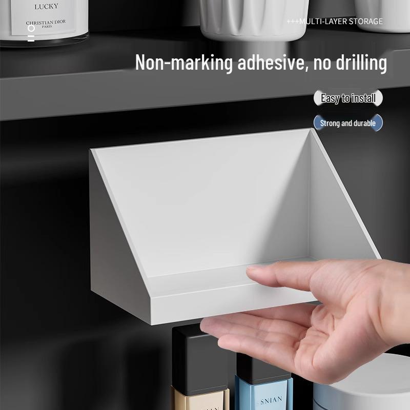 Wall-Mounted Bathroom Mirror Cabinet with Storage for Cosmetics and Lipsticks