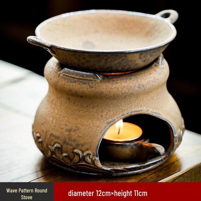 Household Ceramic Tea Roasting Stove for Warming, Deodorizing & Aromatherapy with Essential Oils