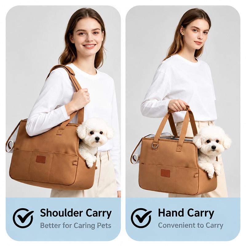Portable Cat Shoulder Handbag Small Dog Puppy Travel Carry Bag Breathable Pet Tote Handbag for Outdoor Walking Trip