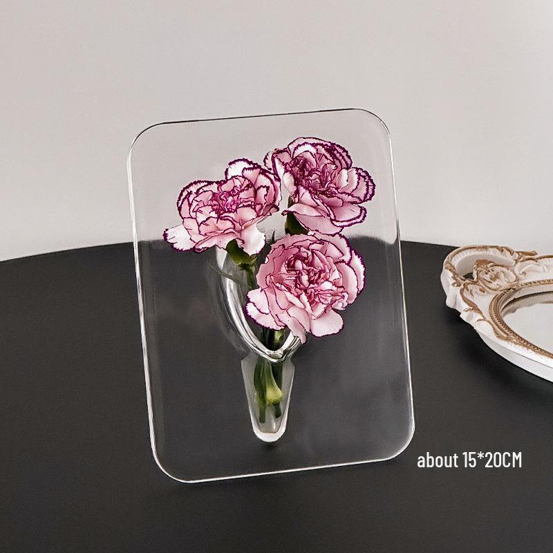 Luxury Glass Vase and Frame: Stylish Office and Living Room Decor for Hydroponic Flower Arrangements