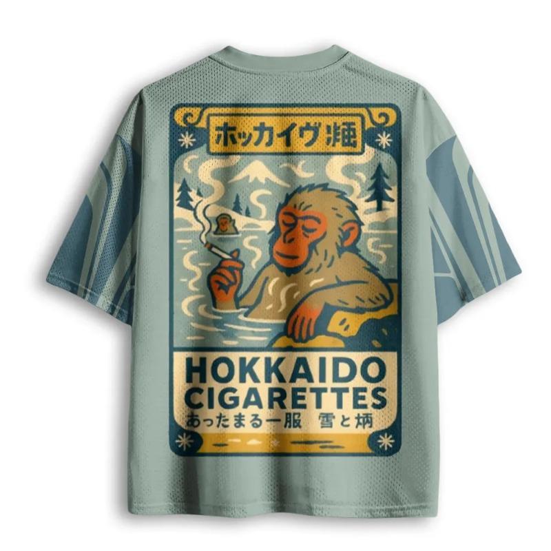 Summer Hot Selling Retro Fun Smoking Monkey Print V-neck Y2K Fashion Jersey for Adults Children Plus Size Casual Sports T-shirt