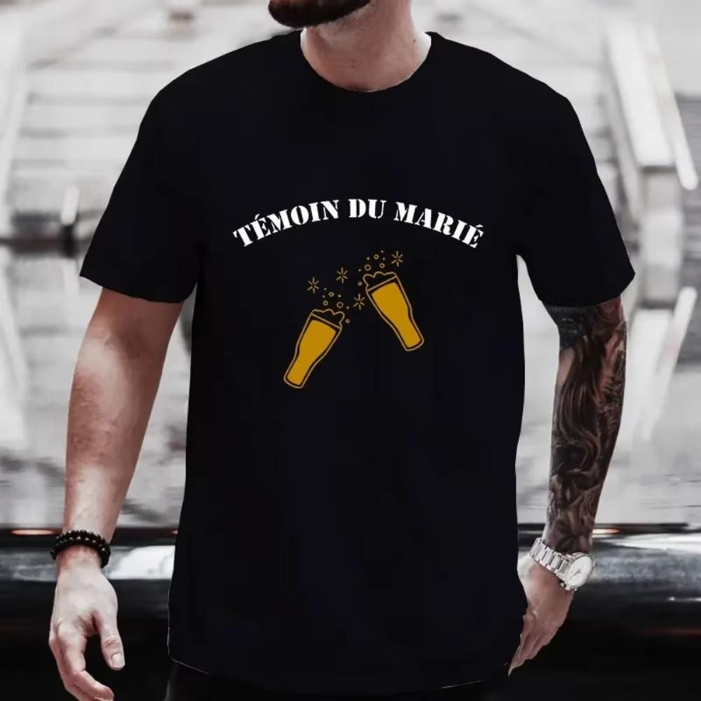 2024 Fashion EVG Team Future Groom Squad T-shirt Beer Graphic Tops French Single Farewell Tees Bachelor Wedding Party Tshirt