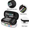 Pen Case Printed Durable 300D Polyester Zipper Closure with Mesh Pocket Removable Divider and Pen Slots for Everyday Study