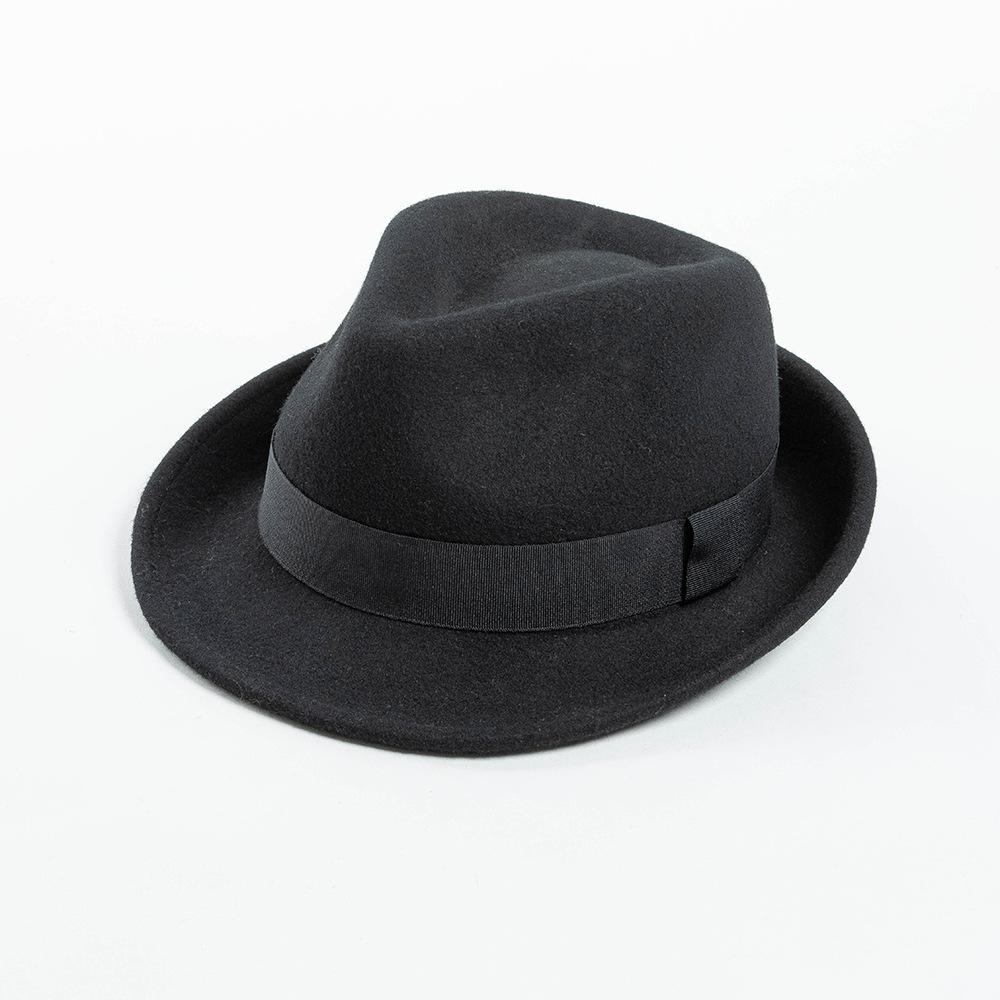 

Fashion Casual Large Size Wool Fedora Hat Men Women Autumn and Winter New Short Brim Jazz Hat Trilby Gentleman s Hat 57cm 59cm 59cm чорний