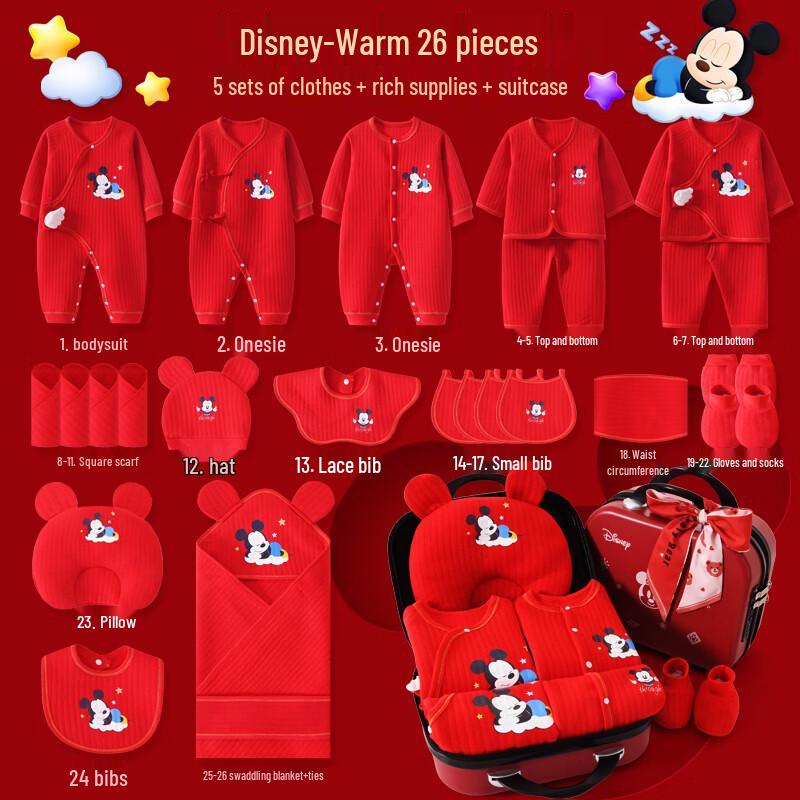 

Disney Унисекс хлопковый подарочный набор одежды для малыша 59cm