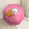 1pc Bear Heart Automatic Folding Umbrella 8 Rib Iron Frame, Compact Portable Umbrella Suitable for Travel, Daily Use, Birthday, Women & Men Gift 058