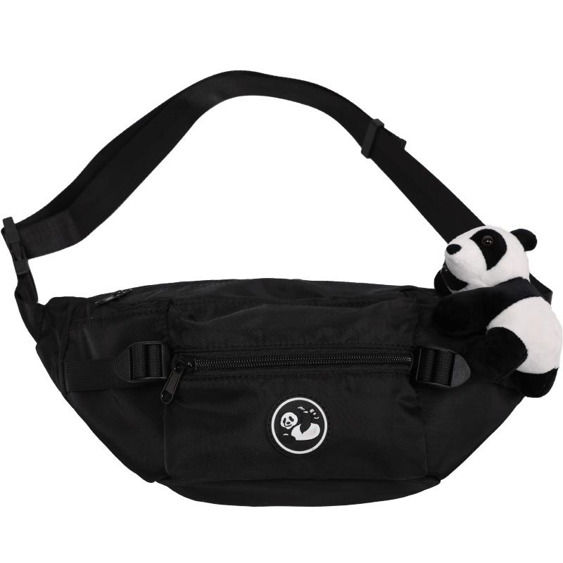 

2025 Fall/Winter New Nylon Crossbody Bag Women s Casual Versatile Large-Capacity Chest Bag Men s Fashion Trendy Brand Cycling Bag чёрный