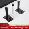 Silent Anti-Collision Door Stopper and No-Punch Hook for Bathroom or Room Doors