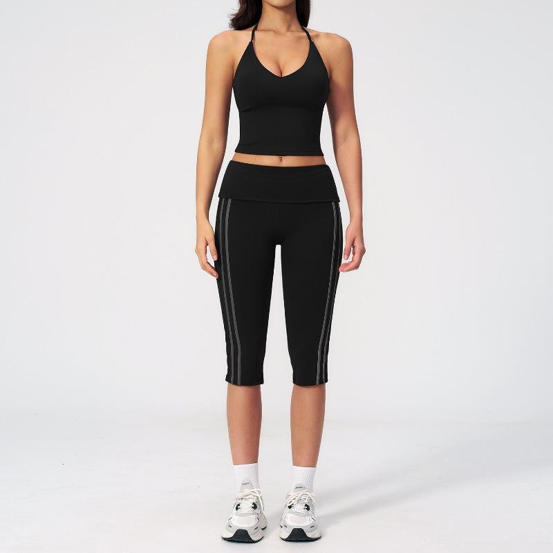 New yoga clothes sports outdoor two-piece set slim back shock-proof yoga clothes set women S