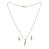 Estele 24k Gold Plated Austrian Crystal Pendant Necklace Set with Chain for Women/Girls
