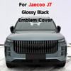 For Jaecoo J7 Explore 06 2023-2026 Gloss Black Emblem Cover Adhesive Overlay Fit Curvature Self-Adhesive Sport Style Exterior