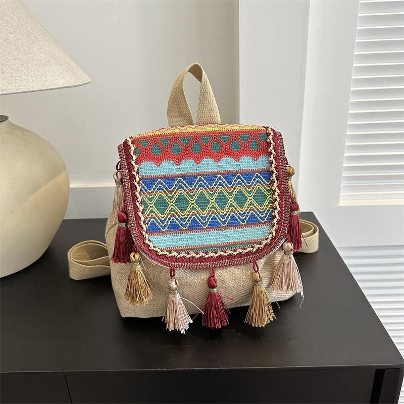 

Wind large capacity fringed small bag women s 2025 spring and summer new women s backpack versatile casual bag tide озеро синий