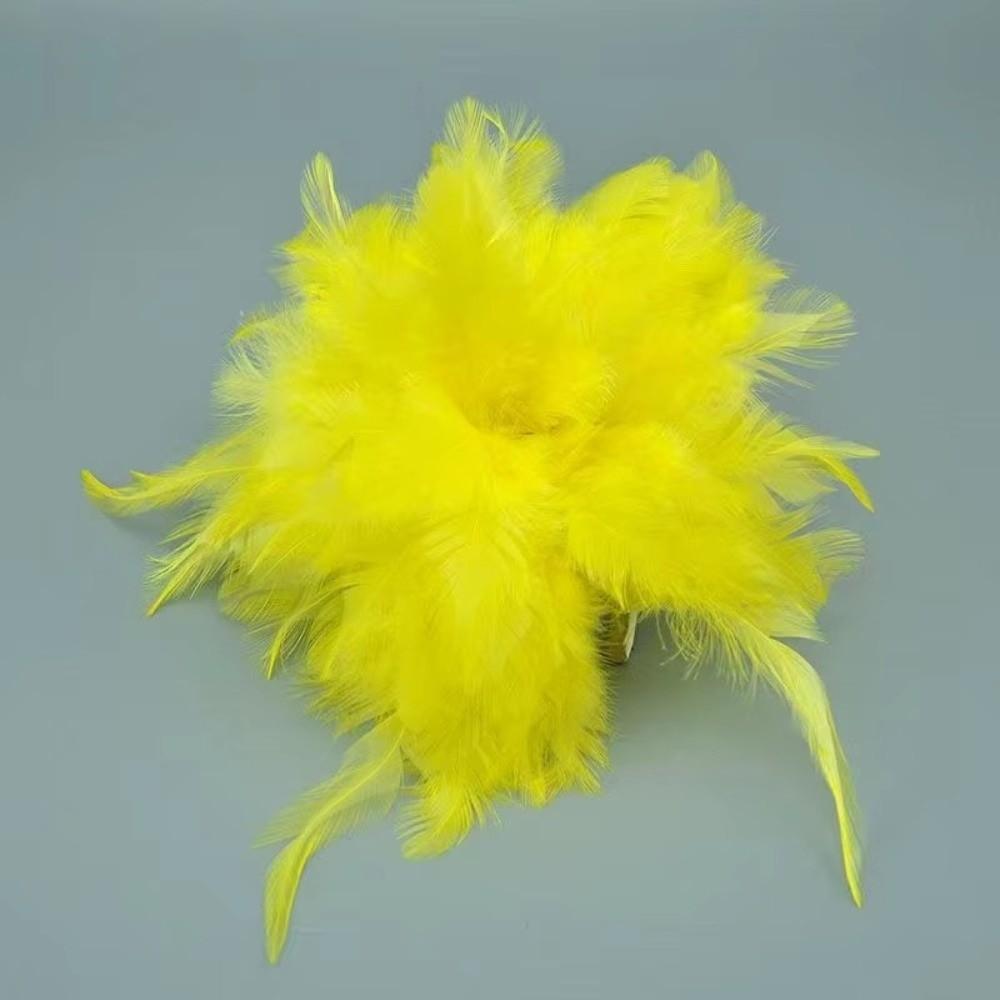 Corsage Feather Flower Brooches Exaggerated Badge Accessory Lapel Pins Retro Elegant Feather Flower Headpiece жёлтый