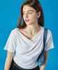 KOLEAT Women Draped Shirred Soft Plain Short Sleeve T-Shirt [White]