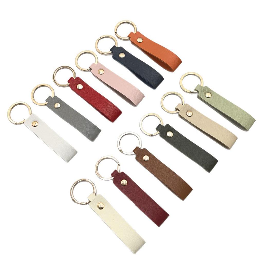 Creative Solid Color PU Leather Keychain | Small Gift for Business