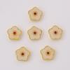Copper Sand Gold Hollow Separated Bead Cherry Blossom Charm For DIY Jewelry Making Craft Accessories