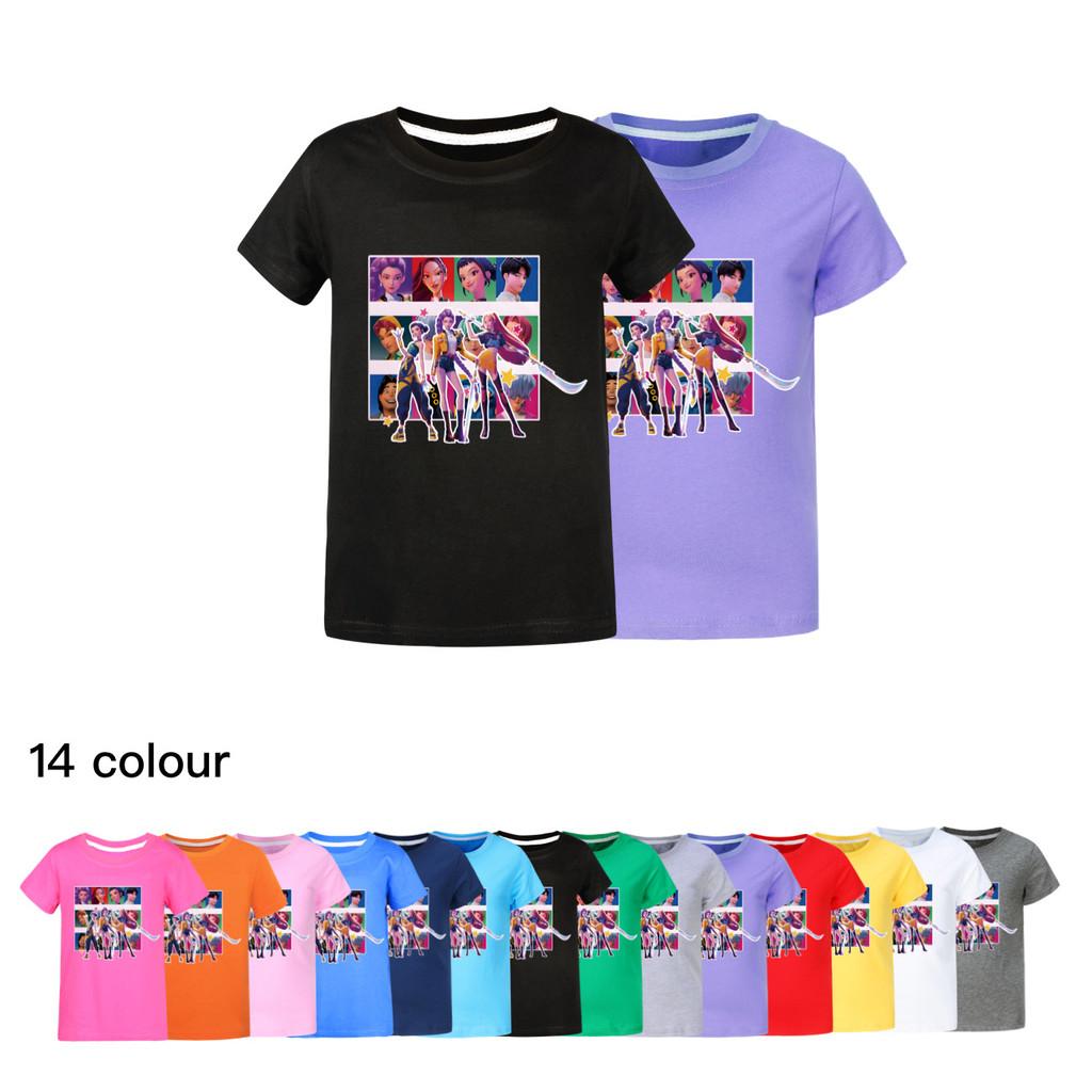 5036 Kids Girls Boys Rumi Mira Zoey Print Casual Cotton Short Sleeves T-Shirt