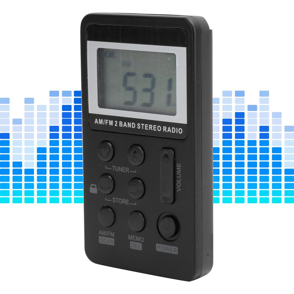 QQT103 Professional Radio Portable FMCelsiusAM Stereo Receiver LCD Display with Earphone