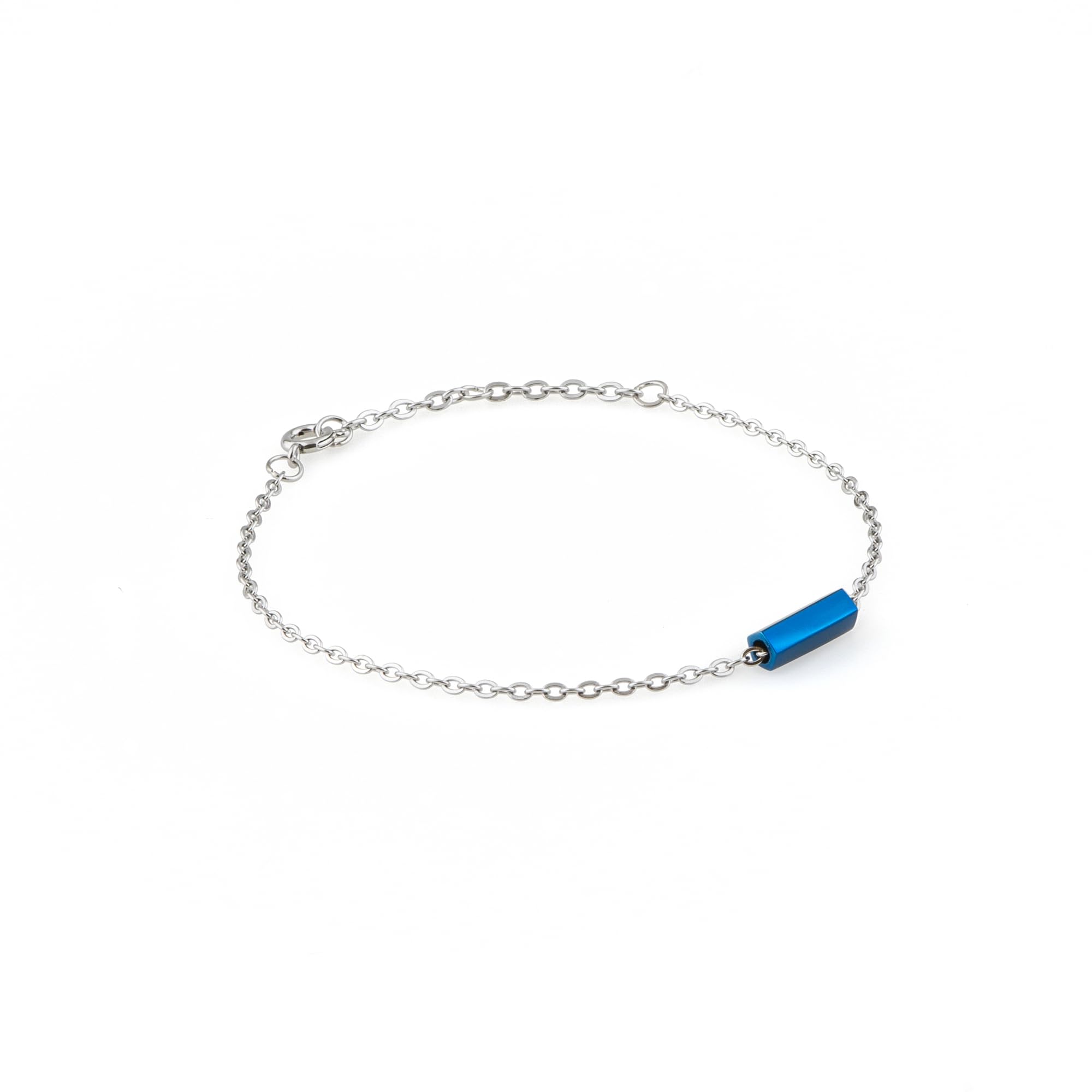 

Bracelet for Women and Men Pentagonal Mirror Extra Blue with Adjuster [Alavel] [Metal Hypoallergenic] Leave-on Chain, Delicate, Column, Finish, Thin, синій