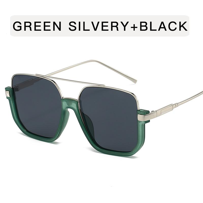 Korean Fashion Women Sunglasses Double Bridge Semi-rimless Sun Glasses Male UV400 Protection Cool Sunglasses