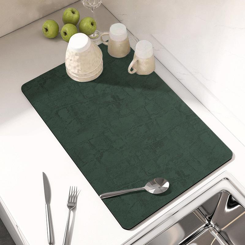 Kitchen Countertop Drain Mat Absorbent Non-slip Mat Tableware Drying Mat Cup Mat Insulated Tea Table Bar Mat