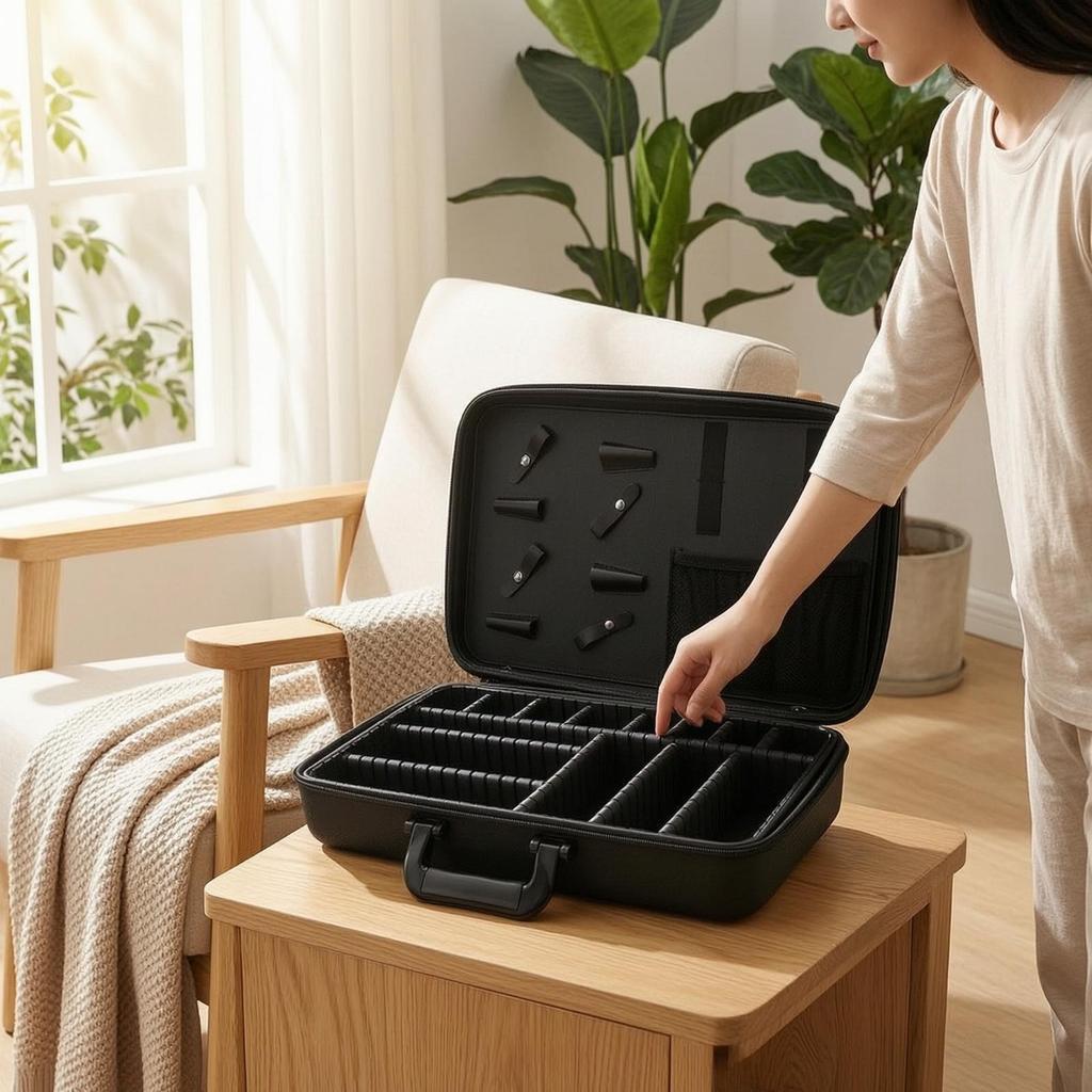 Hairstyling Tool Case HardSided Storage Bag with Dividers Padded for