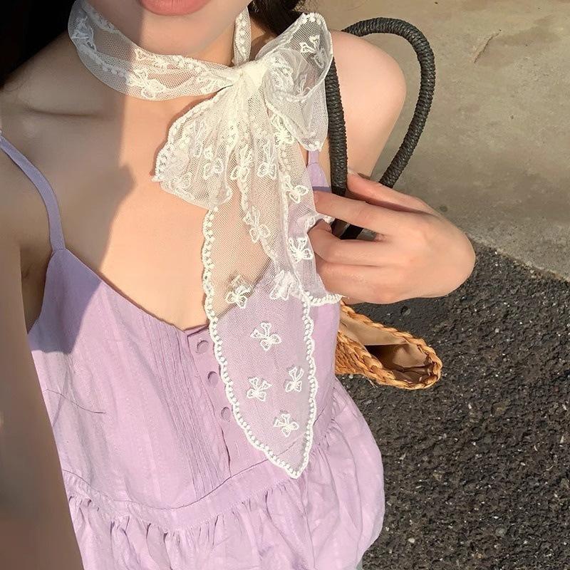 Korean Polka Dot Multifunctional Scarf Tie Hairband Accessory