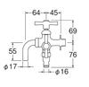 Empresa SANEI Sanei Faucet Manufacturing Grifo horizontal para tamaño nominal Agua Plata (nombre anterior Co., Ltd.) (Sanei) Riego bidireccional, 13,