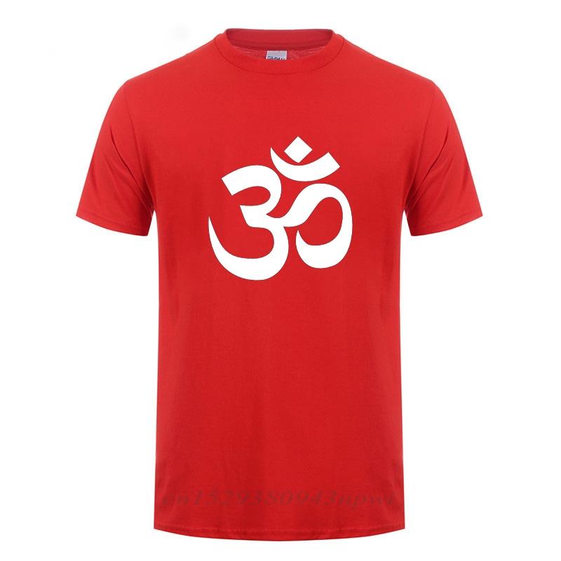 OM AUM SYMBOL  Relaxation TShirt For Male Men Funny Cotton Short Sleeve Streetwear JN BUDDHISM OM MANI PADME HUM T Shirt