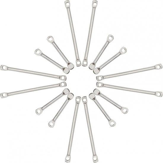 SUNNYCLUE 1 Box 60Pcs 3 Sizes Gold Vertical Charms Stamping Blank Bar Charms Stainless Steel Metal Bar Charm Rectangle Tags for Jewelry Making