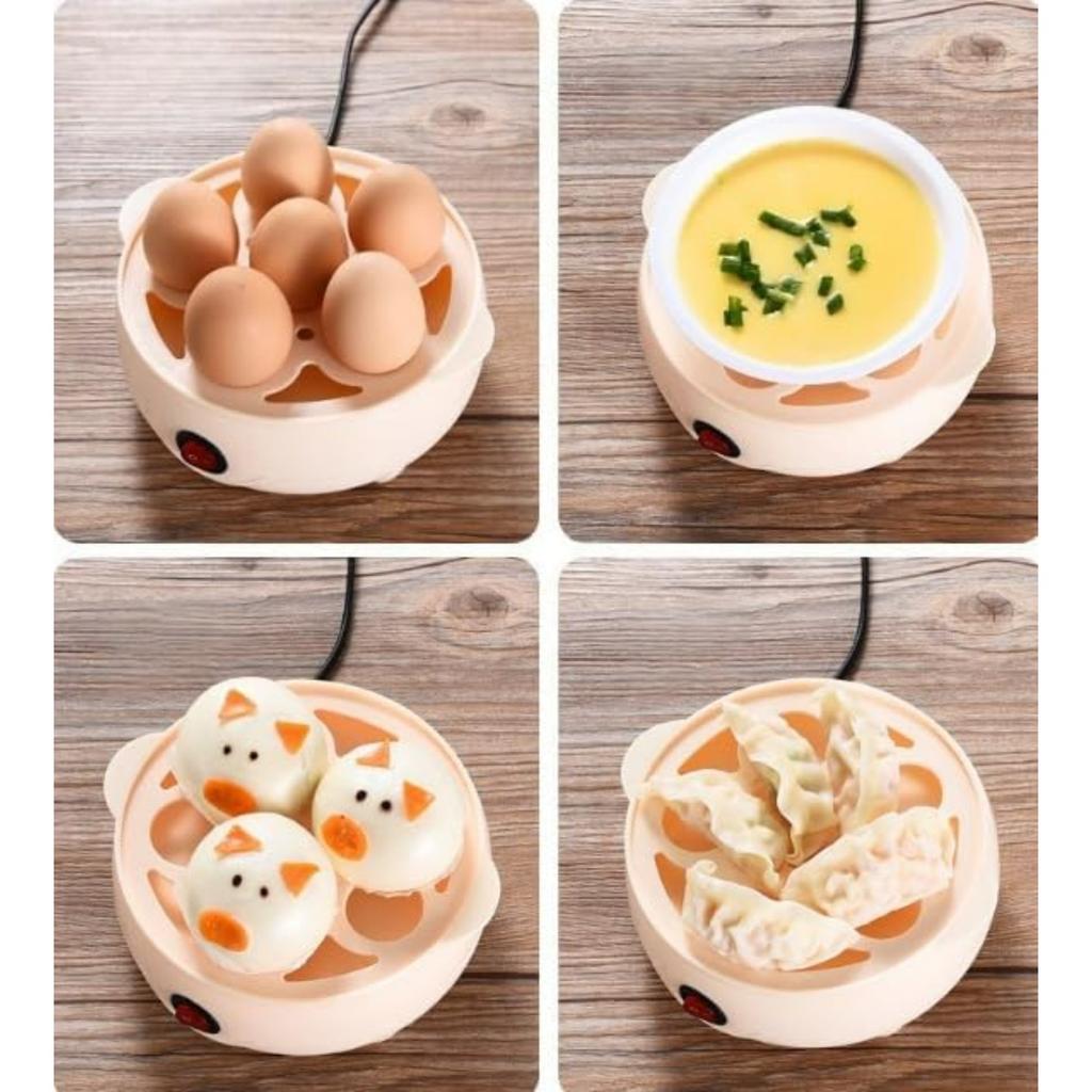 Electric Egg Steamer Compartment Cooker With Auto Shut Off For Perfect Hard Soft Boiled Eggs Kitchen Tool Power Protection for Breakfast