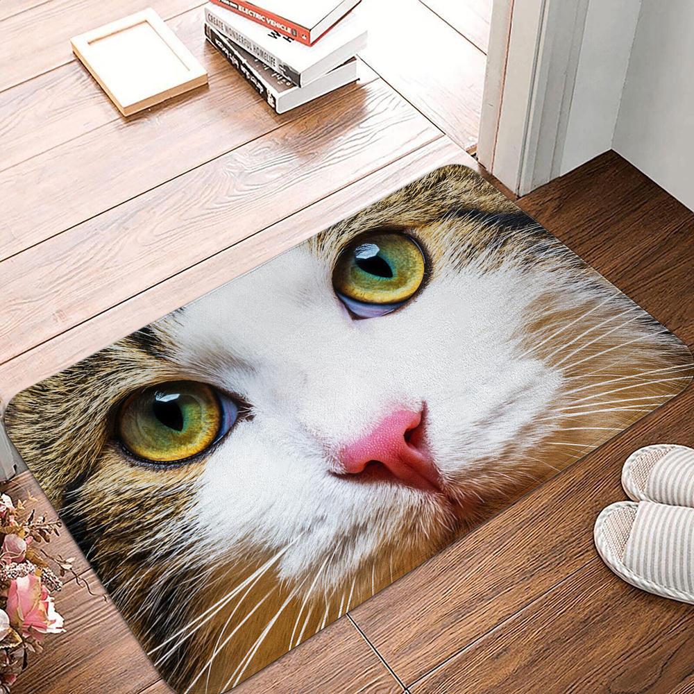 

Creative Cat Face Printed Non-Slip Floor Mat, Decorative Rug for Bedroom, Kitchen, and Home Entrance 40x60cm