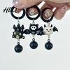 Spooky Bag Charms Halloween Cartoon Bat Keychain with Bell Winged Ghost Castle Collectibles Charm Charm Backpacks Handbags Decoration Accessory,