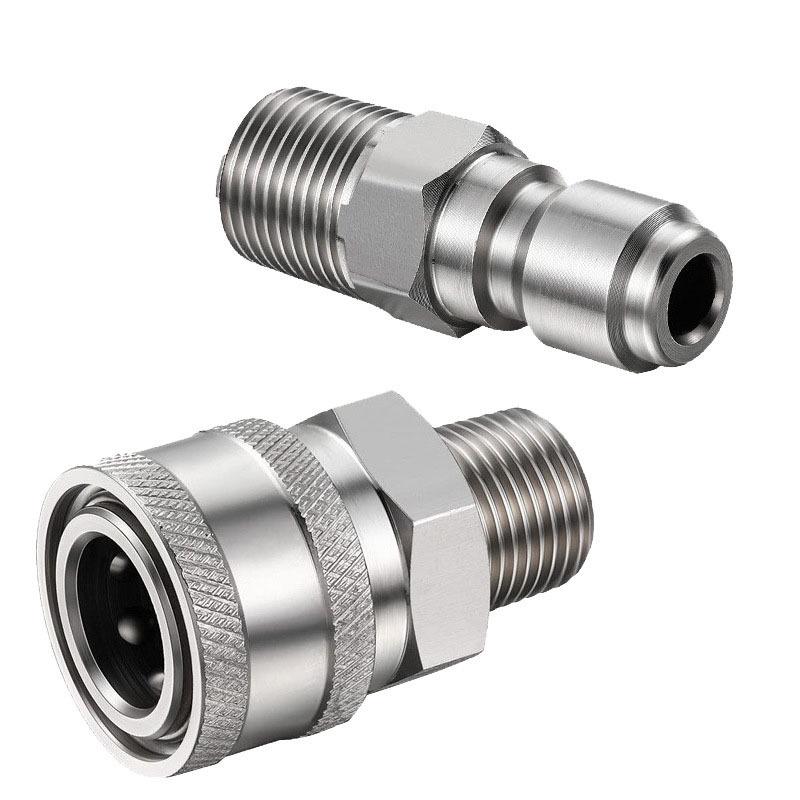 Stainless Steel NPT 3/8 Quick Connect Adapter Set for Pressure Washer and PA Bottle