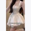 Spice girl ballet style waist fluffy suspender dress women's summer French bud skirt birthday dress temperament skirt