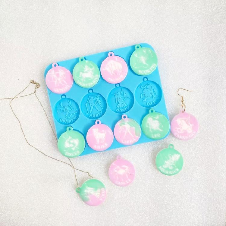 Zwölf Sternbilder Silikonform DIY Ohrringe Anhänger Etikett Schlüsselanhänger Herstellung