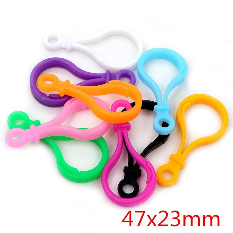 Mixed Color Plastic Lobster Clasp Keychains for DIY Jewelry and Plush Doll Pendants