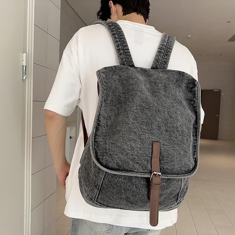 Denim Backpack Retro Commuter Large Capacity Travel Backpack