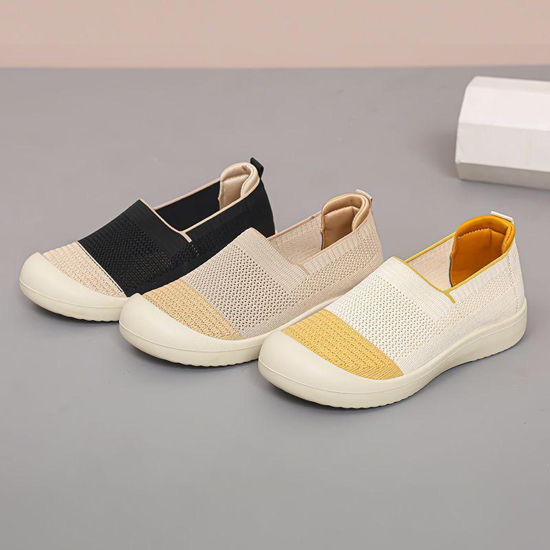 2025 Women's Breathable Mesh Slip-On Walking Shoes - Versatile, Comfortable Flyknit Soft Sole.