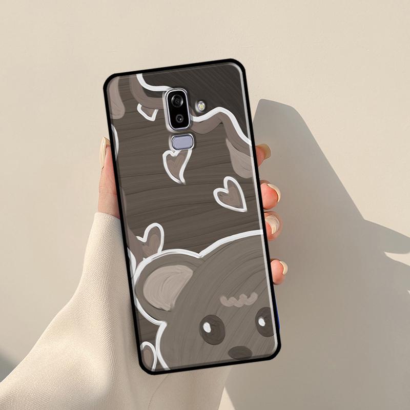 Brown Cartoon Cute Bear Case For Samsung Galaxy J3 J5 J7 2017 A3 A5 J1 2016 J4 J6 Plus A6 A7 A8 A9 J8 2018 Coque